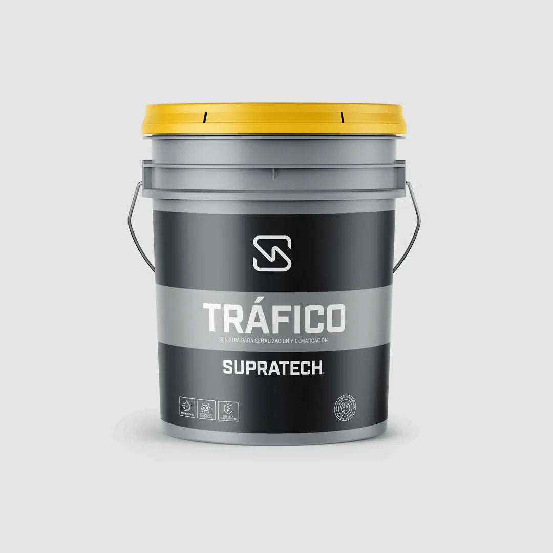 Cubeta de pintura para señalización vial anticorrosivo Supratech Tráfico con tapa amarilla