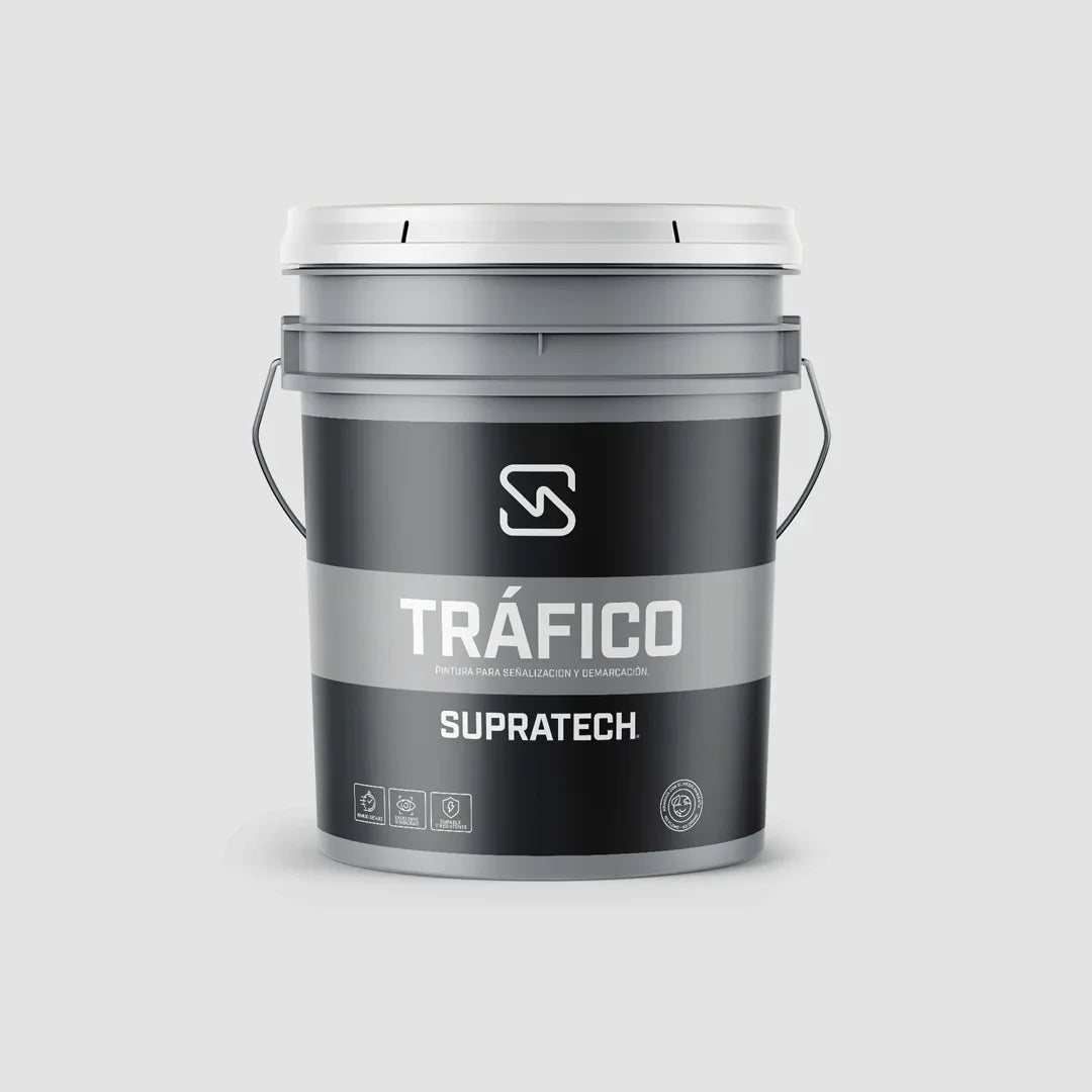 Cubeta de pintura para señalización vial Supratech anticorrosivo color gris para tráfico vial