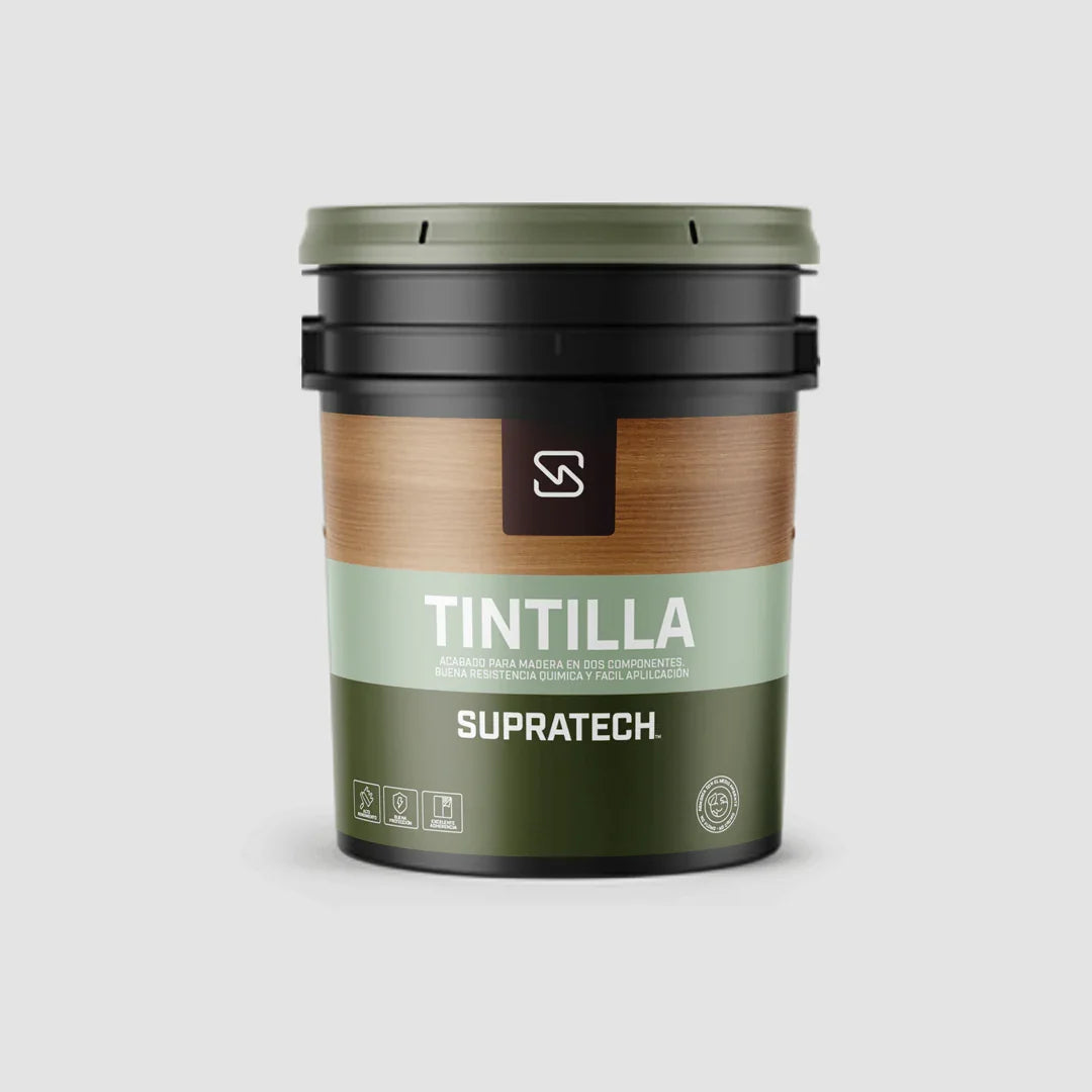 Cubeta de tintilla para madera Supratech con acabado laca para protección y estética