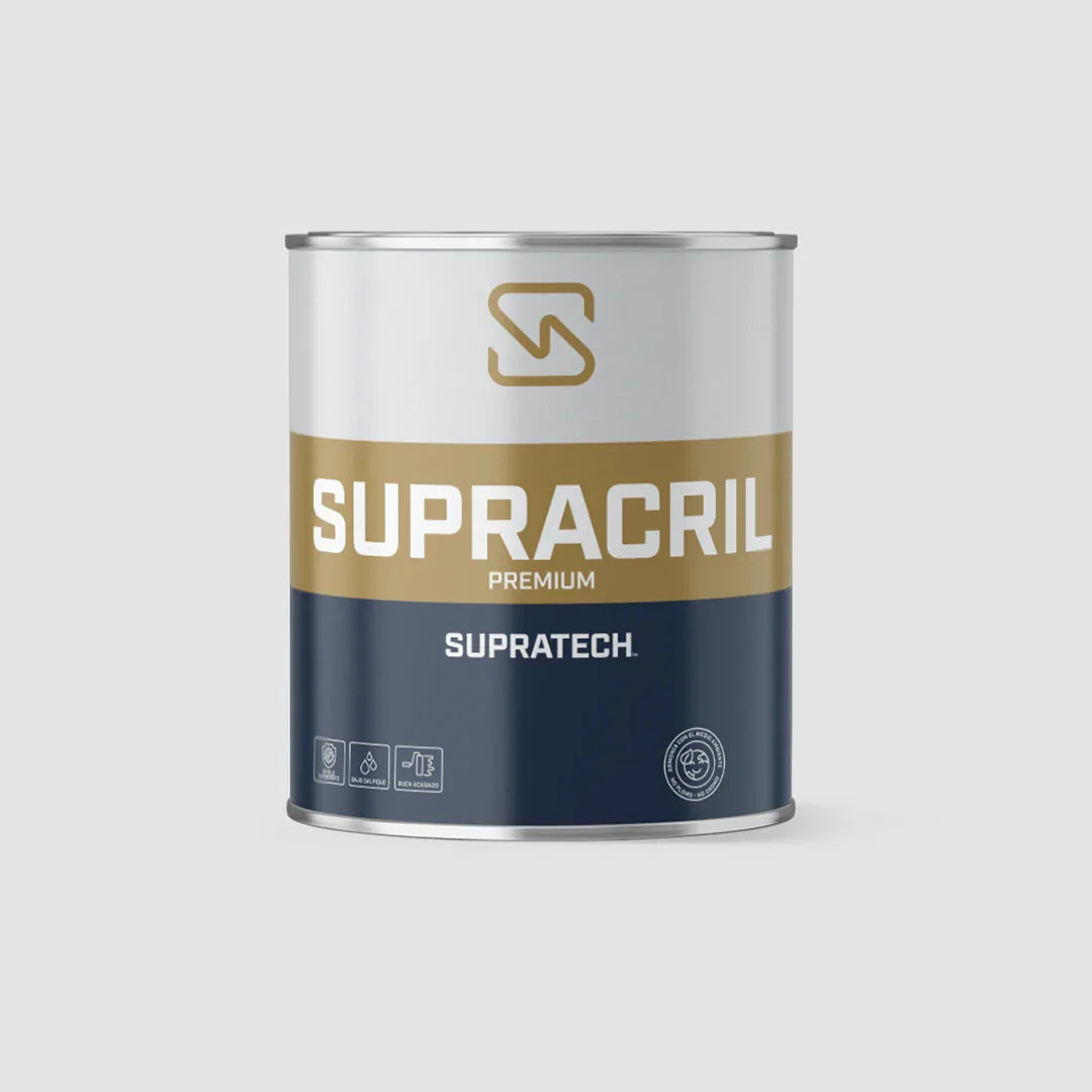 Balde de vinilo acrílico lavable tipo 1 en balde Supratech Supracril premium para pintura